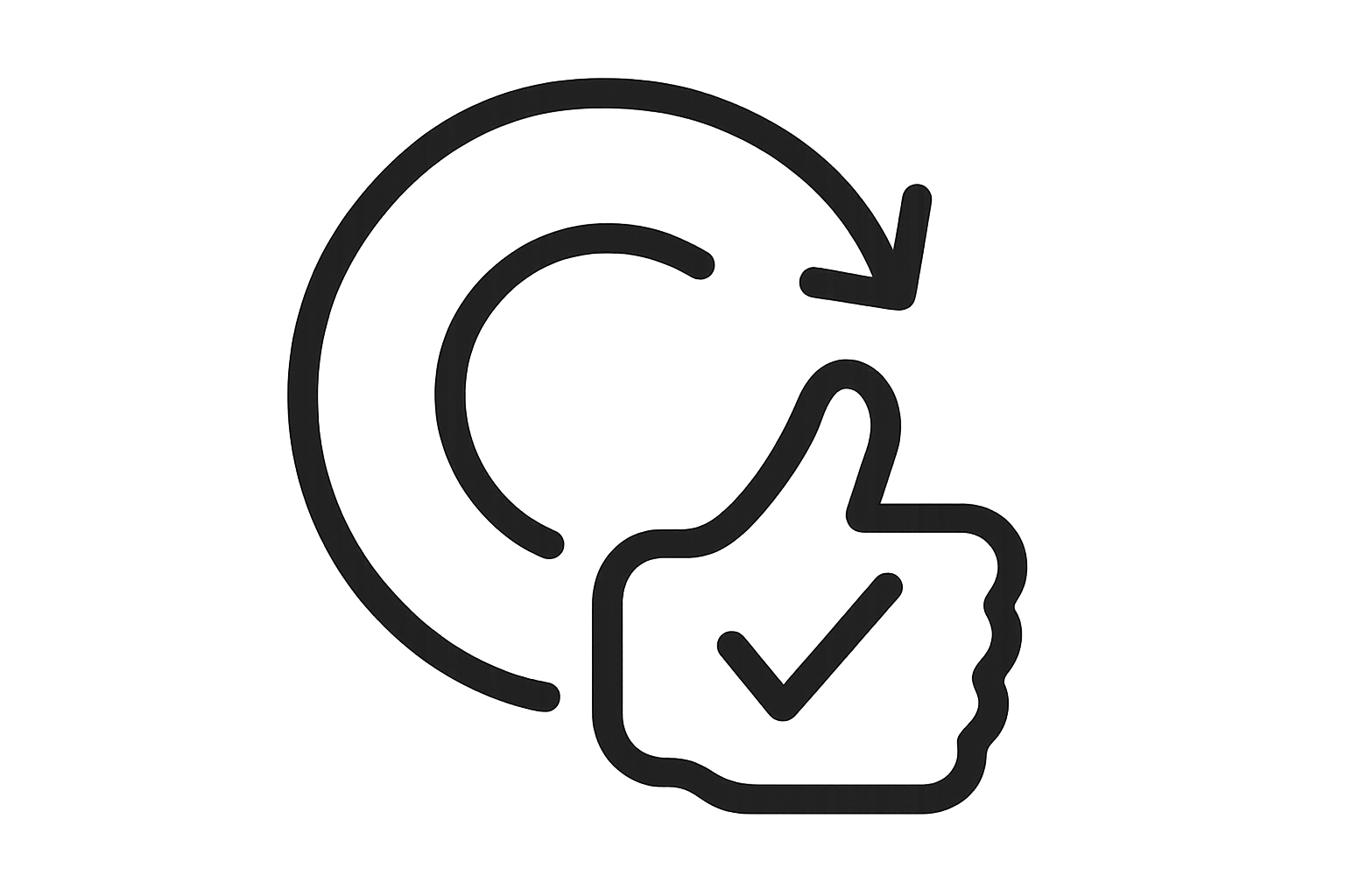 hassle free returns icon black and white transparent